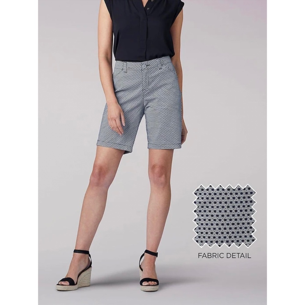 LEE Plus Starburst Shorts Bermuda Chino Spandex Black Size 20